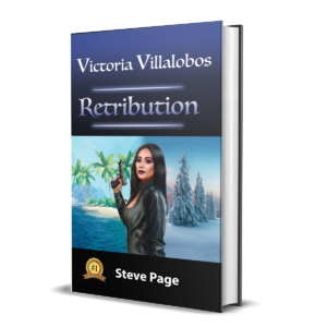 Victoria Villalobos - Retribution - by author Steve Page - Hardcover mockup