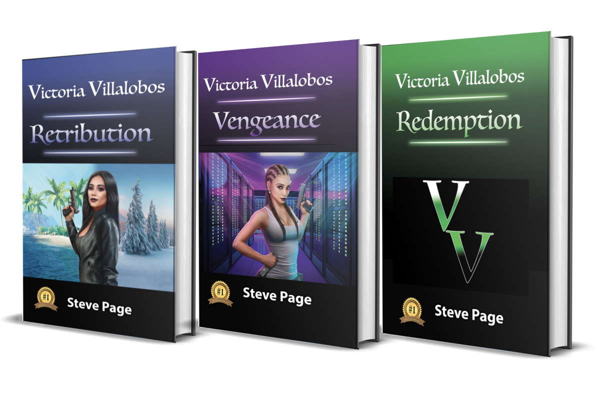 Victoria Villalobos - Series - by author Steve Page. Book 1: Retribution, Book 2: Vengeance, Book 3: Redemption