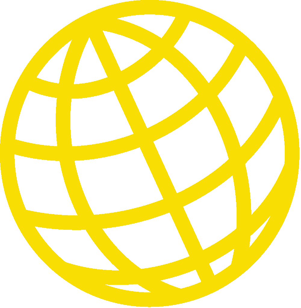 Let's Travel the World Yellow Globe Logo