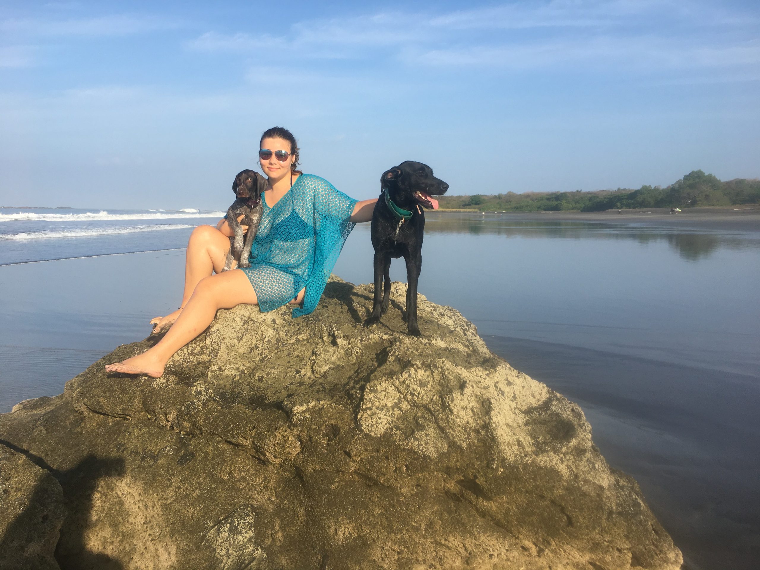 Costa Rica Marbella Beach Taya Page with dogs