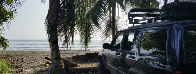 Costa Rica Marbella beach with jeep