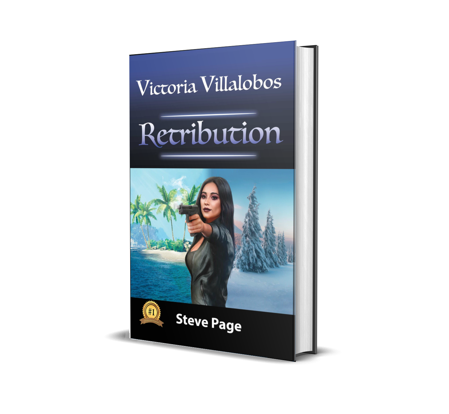 Victoria Villalobos - Retribution - - by author Steve Page - Dust Jacket Hardcover mockup