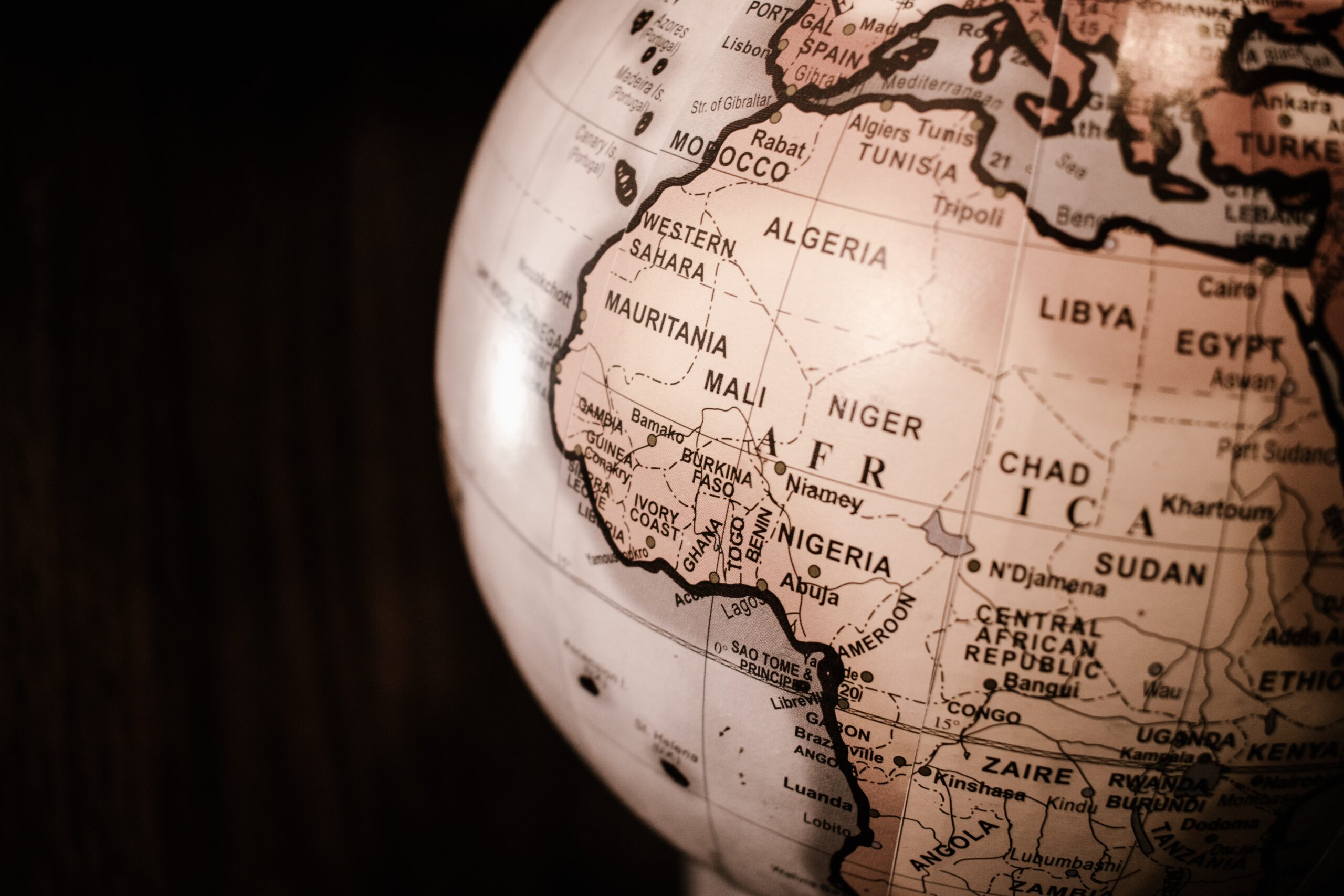 Africa on the globe: Photo by James Wiseman on Unsplash