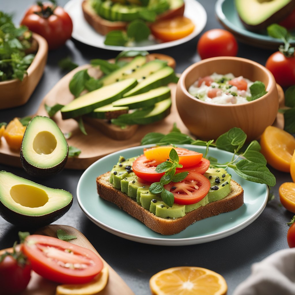 Heart-Healthy Avocado and Tomato Toast with Seasonal Fruit